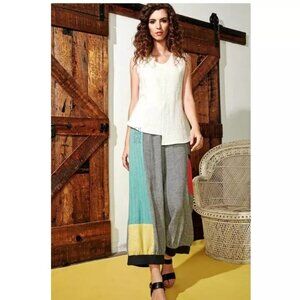 Saint Tropez Khangura The Looker Pants Color Block Size Small NWT Artsy Funky